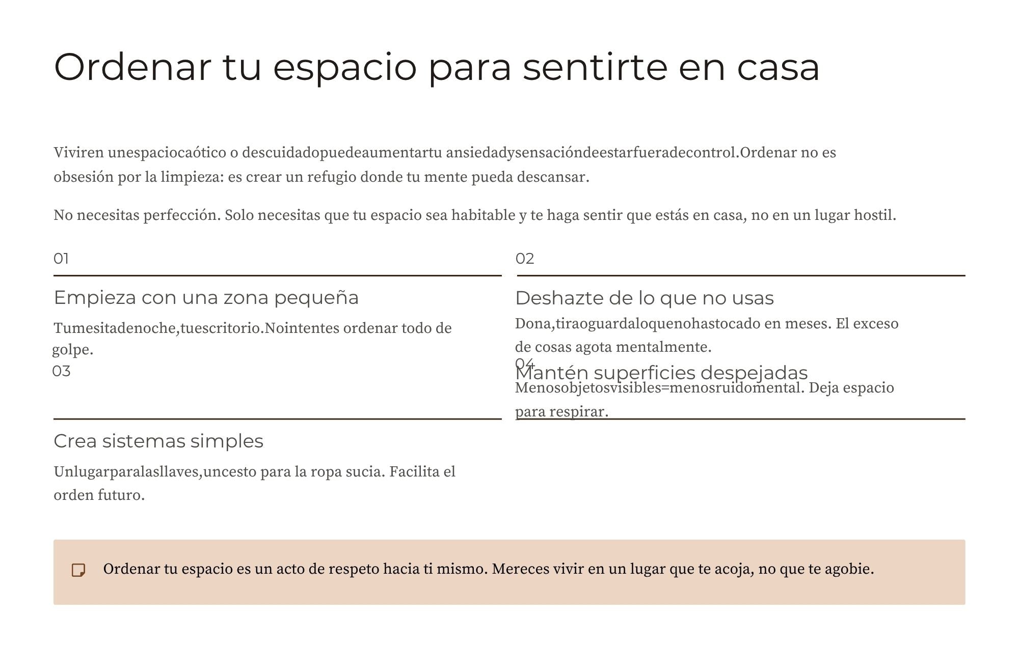 Autocuidado y Respeto Propio