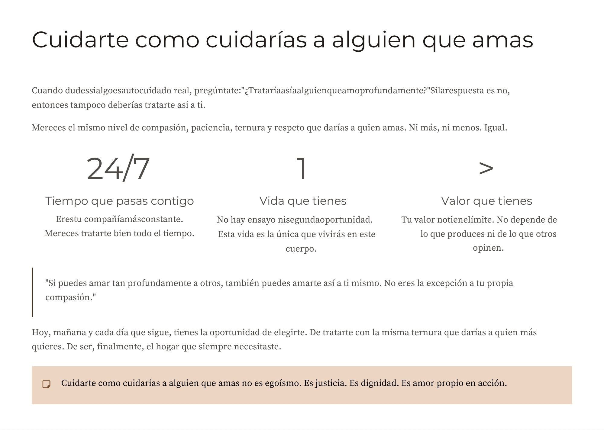 Autocuidado y Respeto Propio