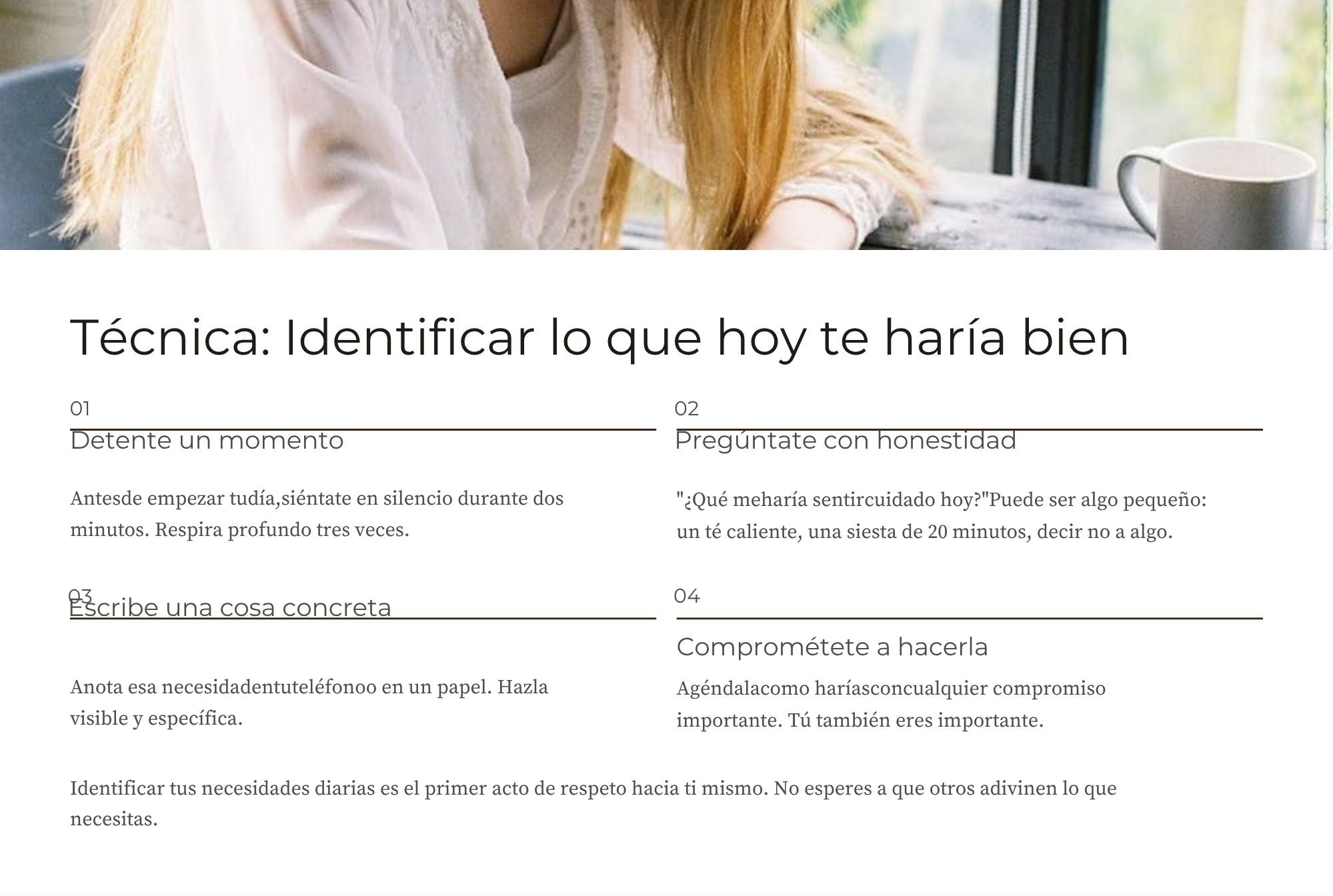 Autocuidado y Respeto Propio