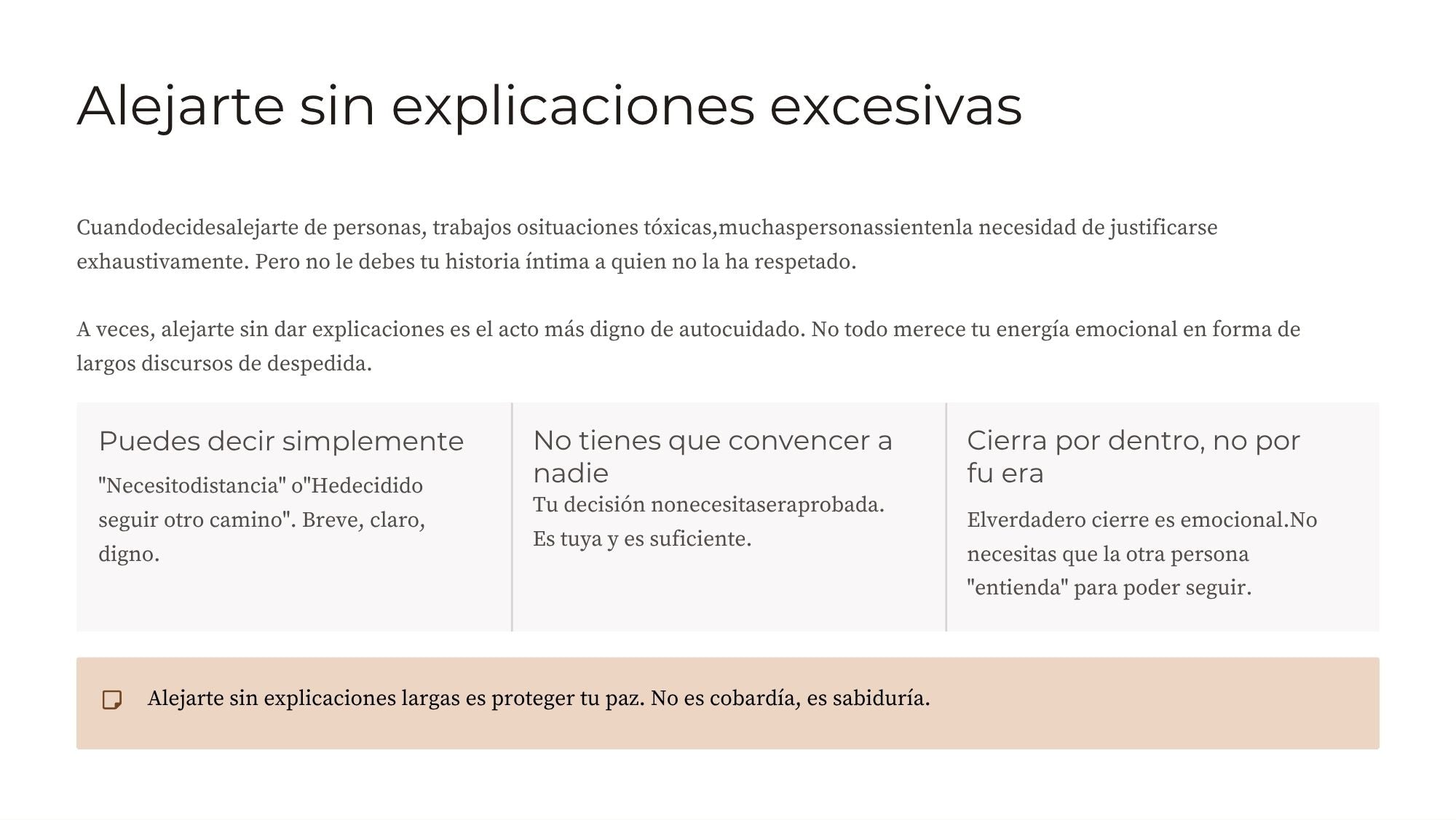 Autocuidado y Respeto Propio