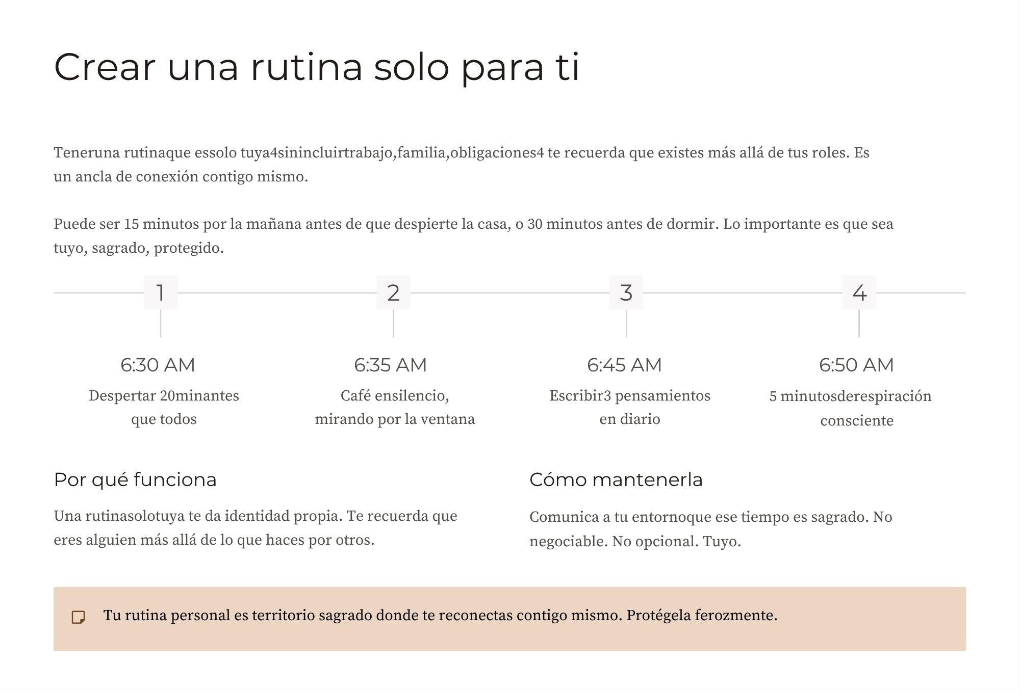 Autocuidado y Respeto Propio