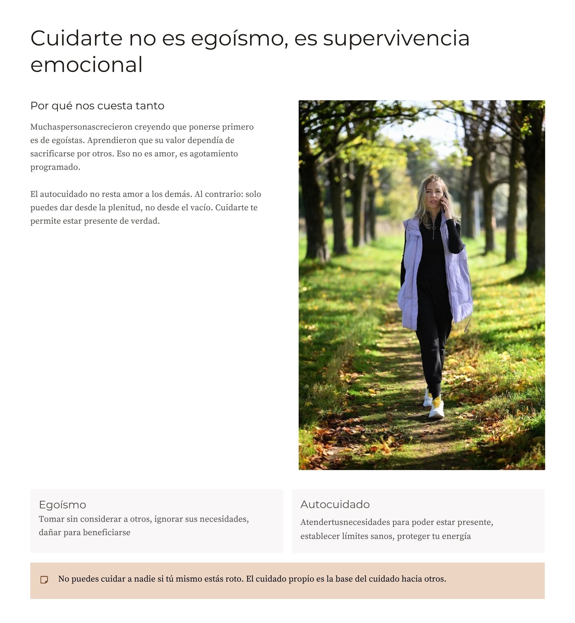 Autocuidado y Respeto Propio