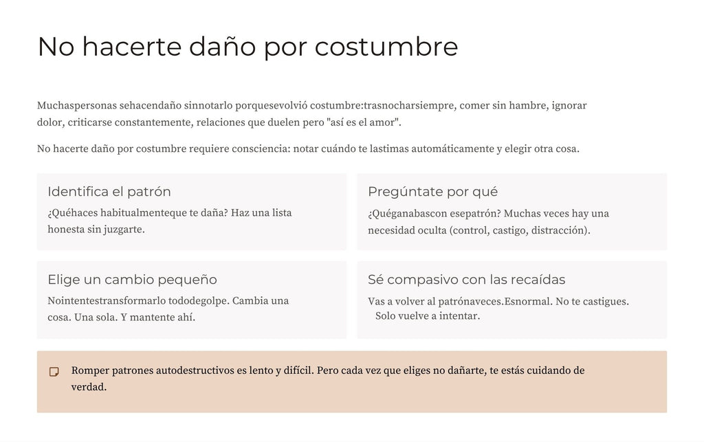 Autocuidado y Respeto Propio