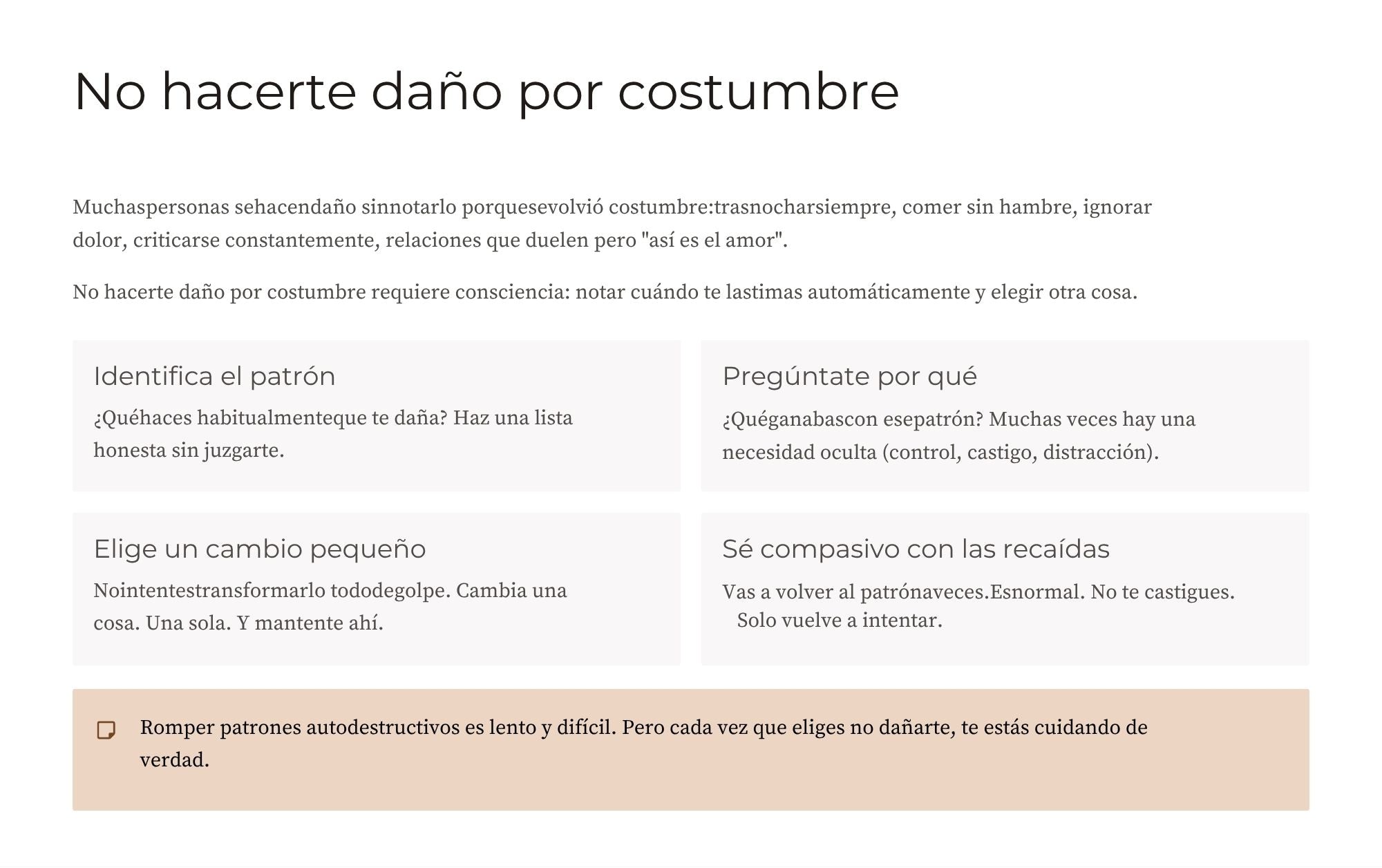 Autocuidado y Respeto Propio