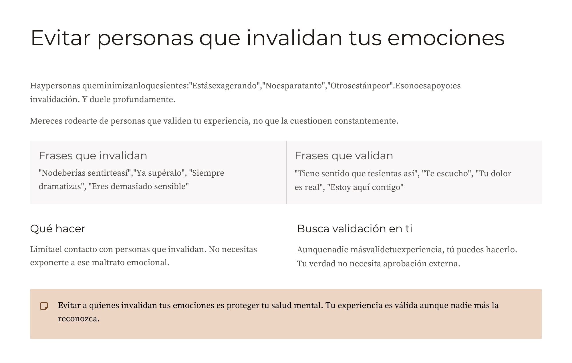 Autocuidado y Respeto Propio