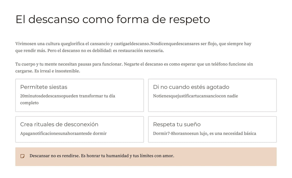 Autocuidado y Respeto Propio