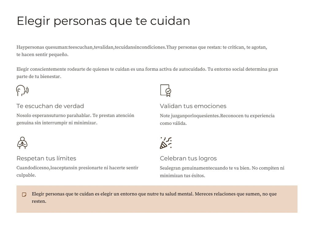 Autocuidado y Respeto Propio