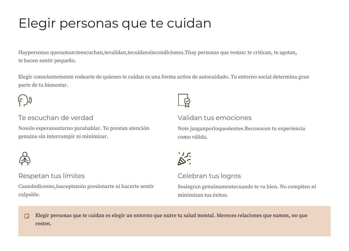 Autocuidado y Respeto Propio