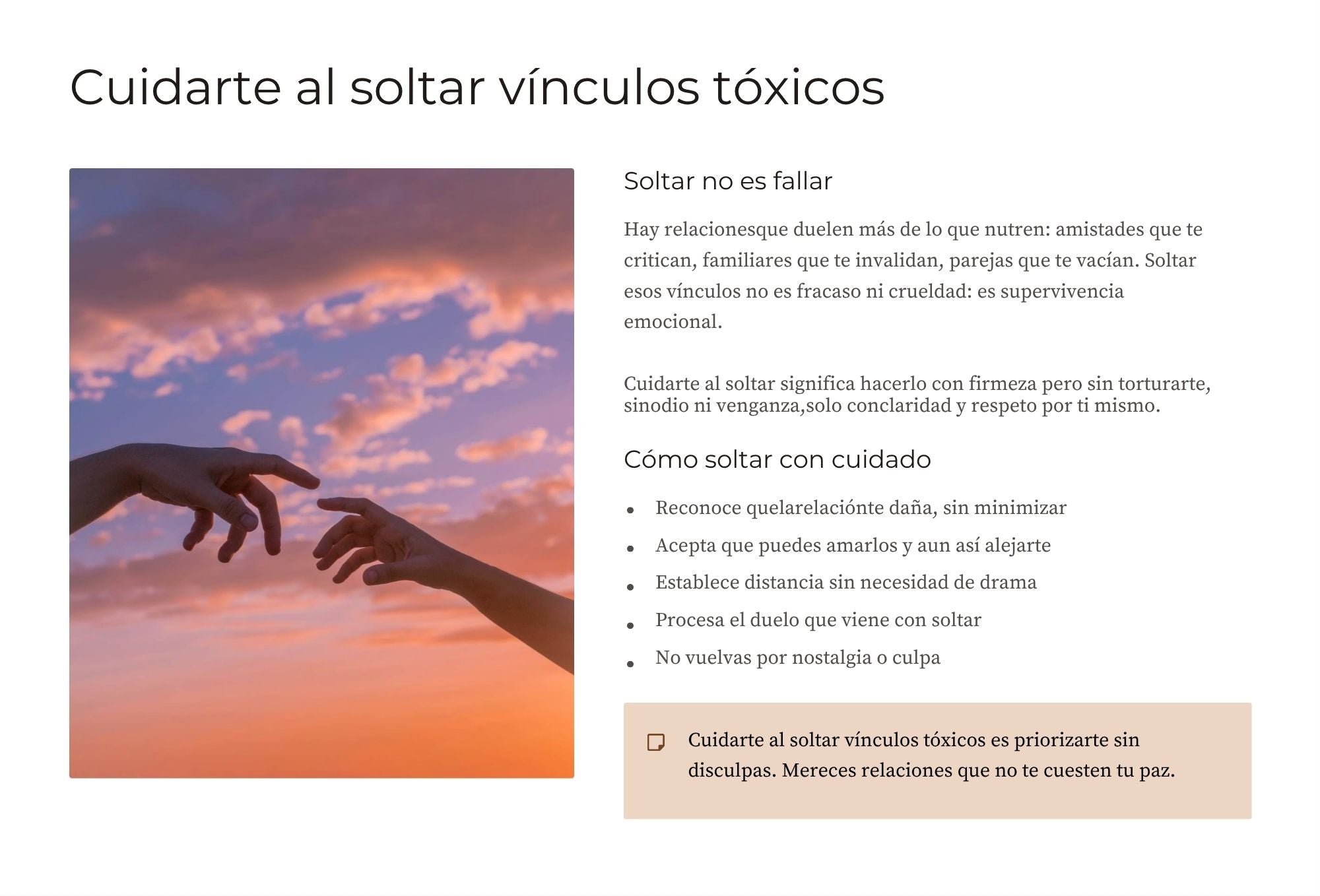 Autocuidado y Respeto Propio