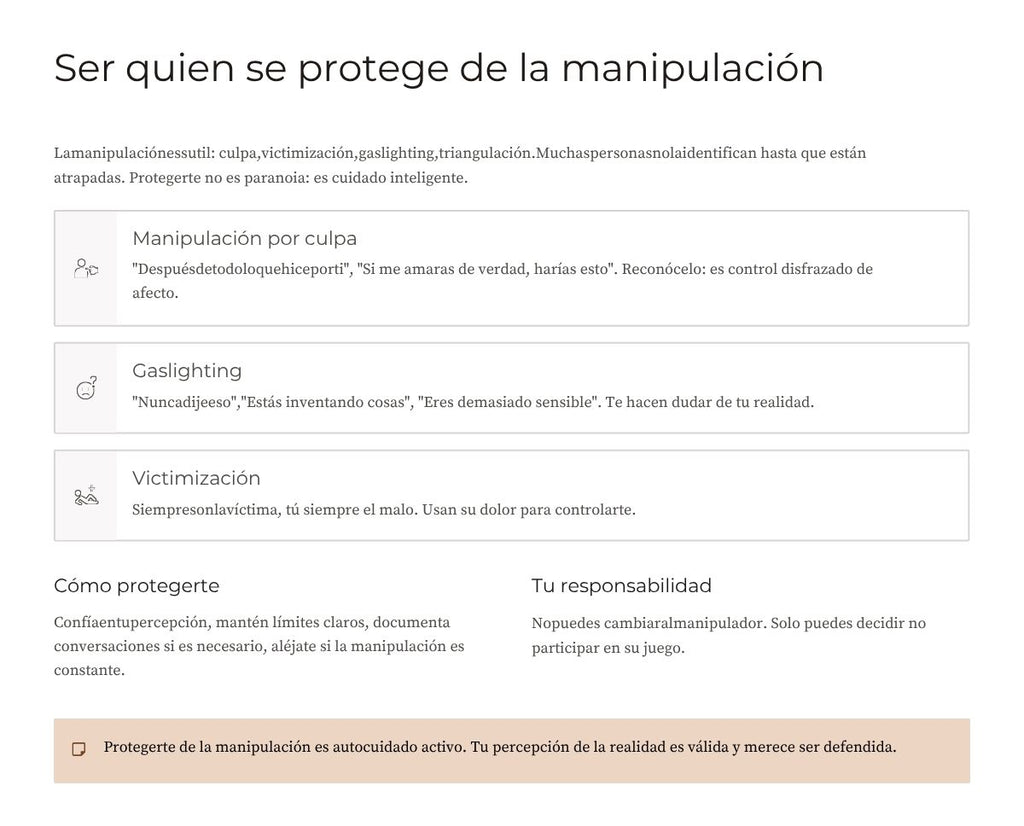 Autocuidado y Respeto Propio