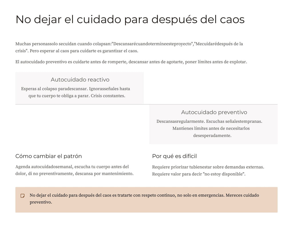 Autocuidado y Respeto Propio